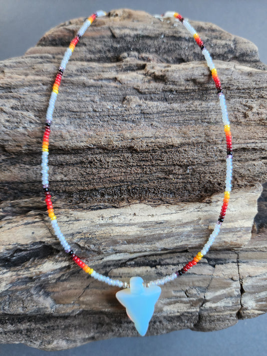 B-018 Beaded Necklace "Looking Cloud"