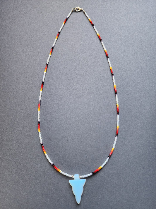 B-018 Beaded Necklace "Looking Cloud"