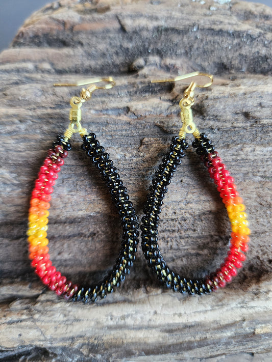 C-03 Beaded Tear Drop Earrings