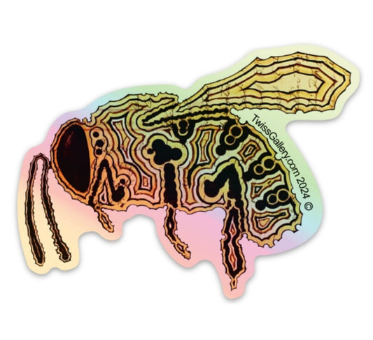 Sand Creek Honey Bee– 4" Holographic Die - Cut Sticker - Twiss Gallery