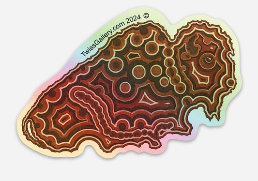 Sitting Bull - Holographic Die - Cut Sticker - Twiss Gallery