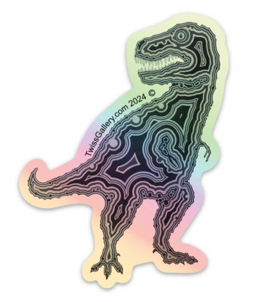 Tyrannosaurus - Holographic Die - Cut Sticker - Twiss Gallery