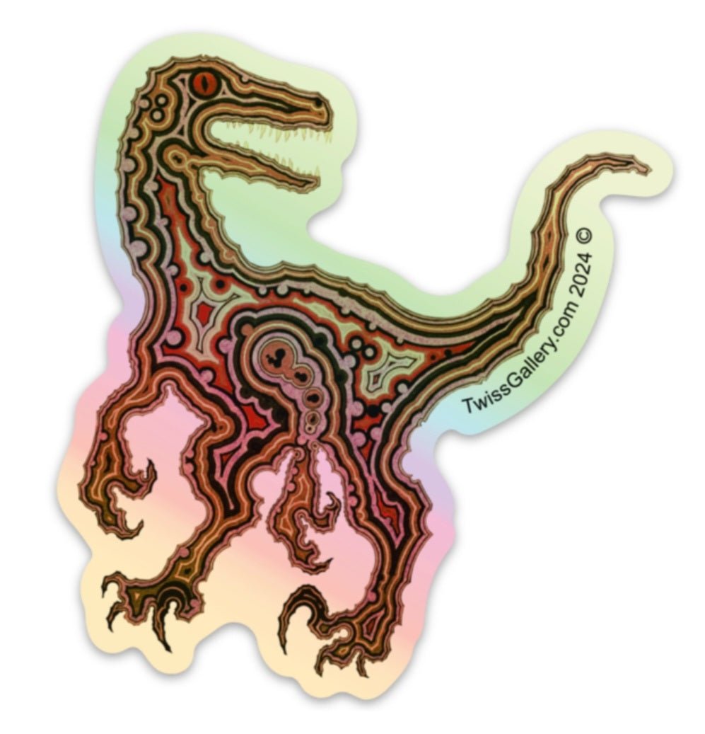 Velociraptor - Holographic Die - Cut Sticker - Twiss Gallery